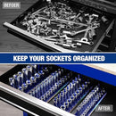 WORKPRO Socket Organizer Set, 4PC, 1/4", 3/8", 1/2" Drive W004741A - BLUE - Like New