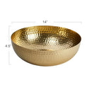 Creative Co-Op Round Hammered Metal Serving and Mixing Bowl - Gold Finish - Brand New