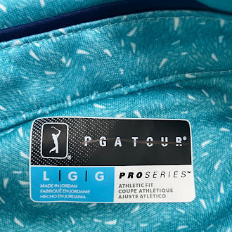 PGA TOUR POLO SHIRT - SIZE: MEN L - BLUE - Brand New