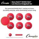 Champion Sports 6" Neon Red Rhino Skin Low Bounce Dodgeball Set - X004RPVWKR - Brand New