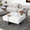 BITUMAN MODERN SQUARE COFFEE TABLE EXTENDABLE SLIDING TABLETOP WF305182AAK WHITE - Like New