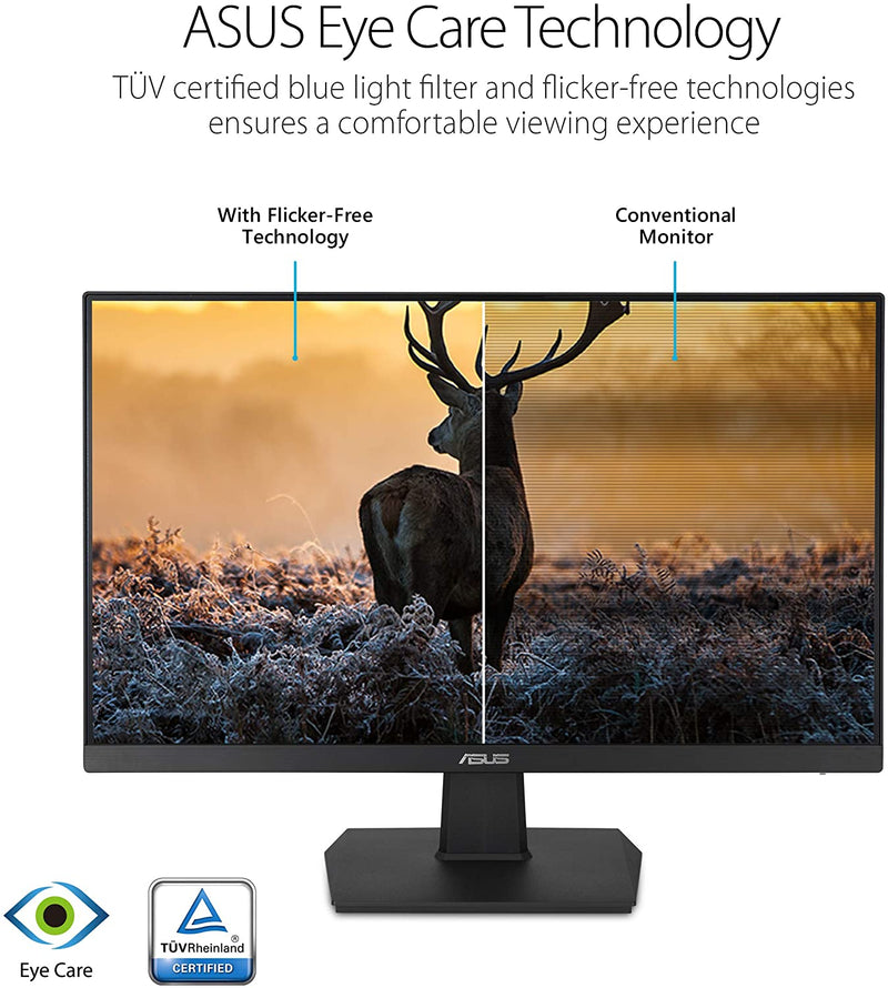ASUS VA24EHE 23.8 FHD 75Hz Adaptive-Sync IPS HDMI D-Sub DVI-D Monitor - Like New