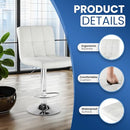 NEWBULIG Bar Stools Set of 2 Counter Height Barstools Square Seat PU Leather - Brand New