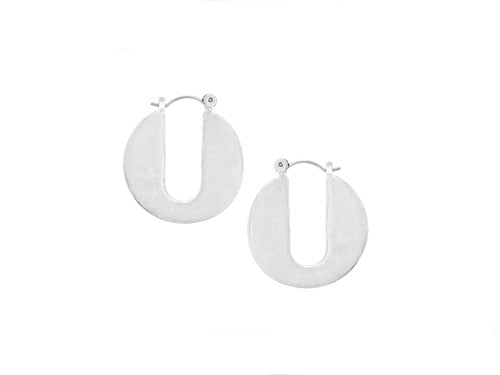 THE SUK SMALL CUT OUT HOOP EARRINGS - SILVER - Brand New