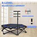 HXD-ERGO FOLDABLE MINI TRAMPOLINE, 42'', ADJUSTABLE FOAM HANDLE - BLUE - Like New