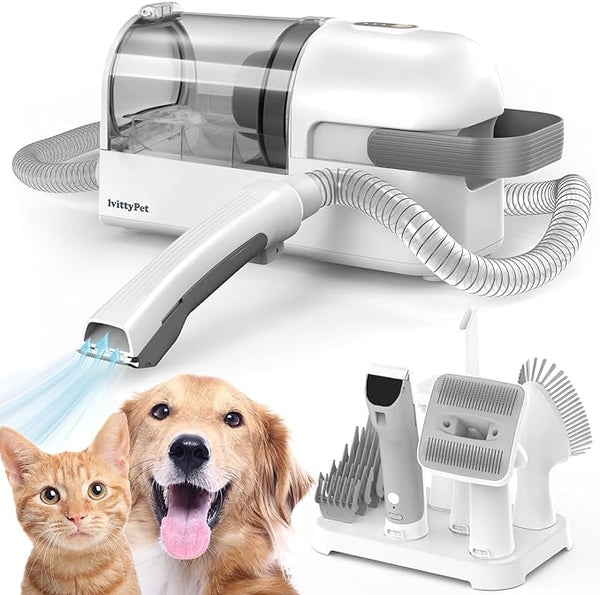 lvittyPet Pet Grooming Vacuum Hair Trimmer Dogs & Cats 13000PA HS-CW01 - WHITE Like New