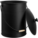 AMAGABELI GARDEN & HOME Ash Bucket Lid Outdoor and Indoor Coal Bucket - Black - Like New