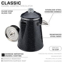 COLETTI CLASSIC PERCOLATOR COFFEE POT CAMPING PERCOLATOR CAMPFIRE COFFEE BLACK - Brand New