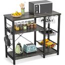 Ecoprsio Bakers Rack Utility Microwave Stands Storage Spice 4-Tier+3-Tier - Oak - Like New
