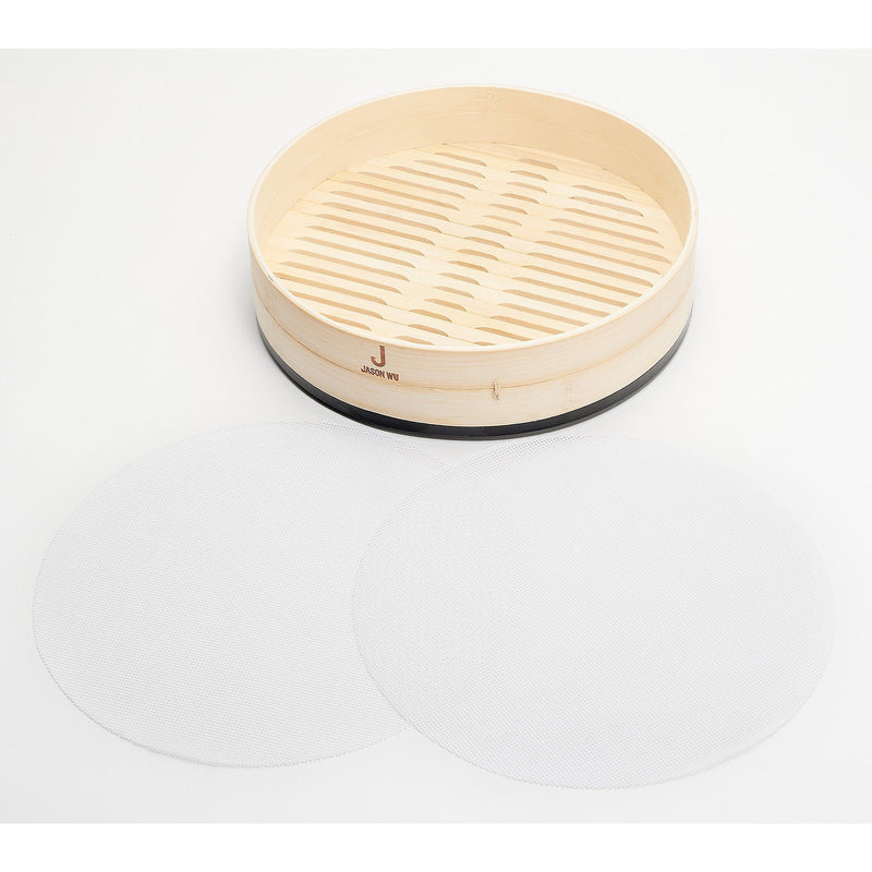JASON WU 12" BAMBOO STEAMER INSERT W/ SILICONE RIM AND MAT - TAN - Like New