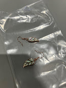 GENERIC GOLD AND WHITE LEAF EARRINGS - GOLD AND WHITE - Like New