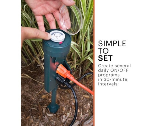 POWER GEAR 6-OUTLET YARD STAKE TIMER UP6005 - GREEN - Like New