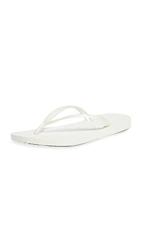 HAVAIANAS WOMEN'S SLIM SEASON FLIP FLOP WHITE SIZE 7/8 WOMEN'S WHITE - Like New