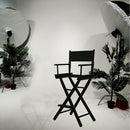 JXUFDHO Tall Directors Chair Foldable 30'' Makeup - B09XDZM18N - Black - Like New