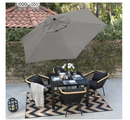 ASTELLA 9 FT. STEEL MARKET PUSH TILT PATIO UMBRELLA IN POLYESTER TAUPE - GRAY - Like New