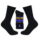 BRAZIZ 12 PAIRS NON-BINDING CUSHION COTTON DIABETIC CREW SOCKS WOMEN’S - BLACK - Brand New