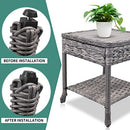 Rattan Coffee Table Wicker Square Side Table with PE Top - Brand New