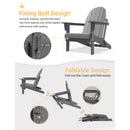 PXZEE FOLDING HDPE ADIRONDACK CHAIR OUTDOOR PATIO - GRAY - Like New