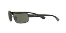 RAY BAN POLARIZED METAL FRAME RECTANGULAR SUNGLASSES BLACKFRAME/POLARIZEDGREEN - Like New