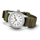 H69439411 HAMILTON WATCH KHAKI FIELD MECHANICAL 38MM WHITE DIAL - GREEN - Like New