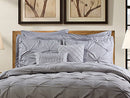 UNIQUE HOME 8 Piece Reversible Pinch Pleat Comforter Set Cal King - Grey - Brand New