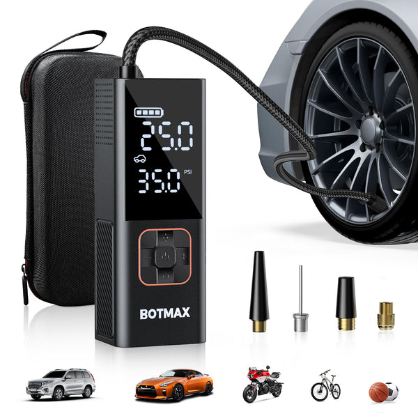 BOTMAX TIRE INFLATOR PORTABLE AIR COMPRESSOR AIR PUMP 160 PSI - BLACK - Like New