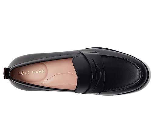 W28188 COLE HAAN WOMEN STASSI PENNY LOAFER BLACK LEATHER SIZE 8.5 - Like New
