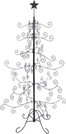 Sunnydaze Noelle 60-Inch H Christmas Black Metal Ornament Tree HMI-665 - BLACK Like New