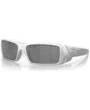 OAKLEY GASCAN SUNGLASSES SILVER FRAME, PRIZM BLACK POLARIZED LENSES, 60-15-128 - Like New