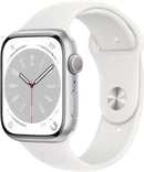 Apple Watch Series 8 GPS 45mm Aluminum Case White Sport Band MP6Q3LL/A - White - Like New