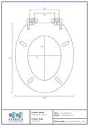 Harbour Housewares 1x Beech Wood Soft Close Toilet Seat with Chrome Hinges - Brand New