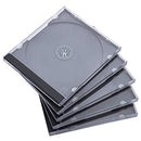 Maxtek 10.4 mm Standard Single Clear CD Jewel Case, 100 Pack - Black Tray - Brand New