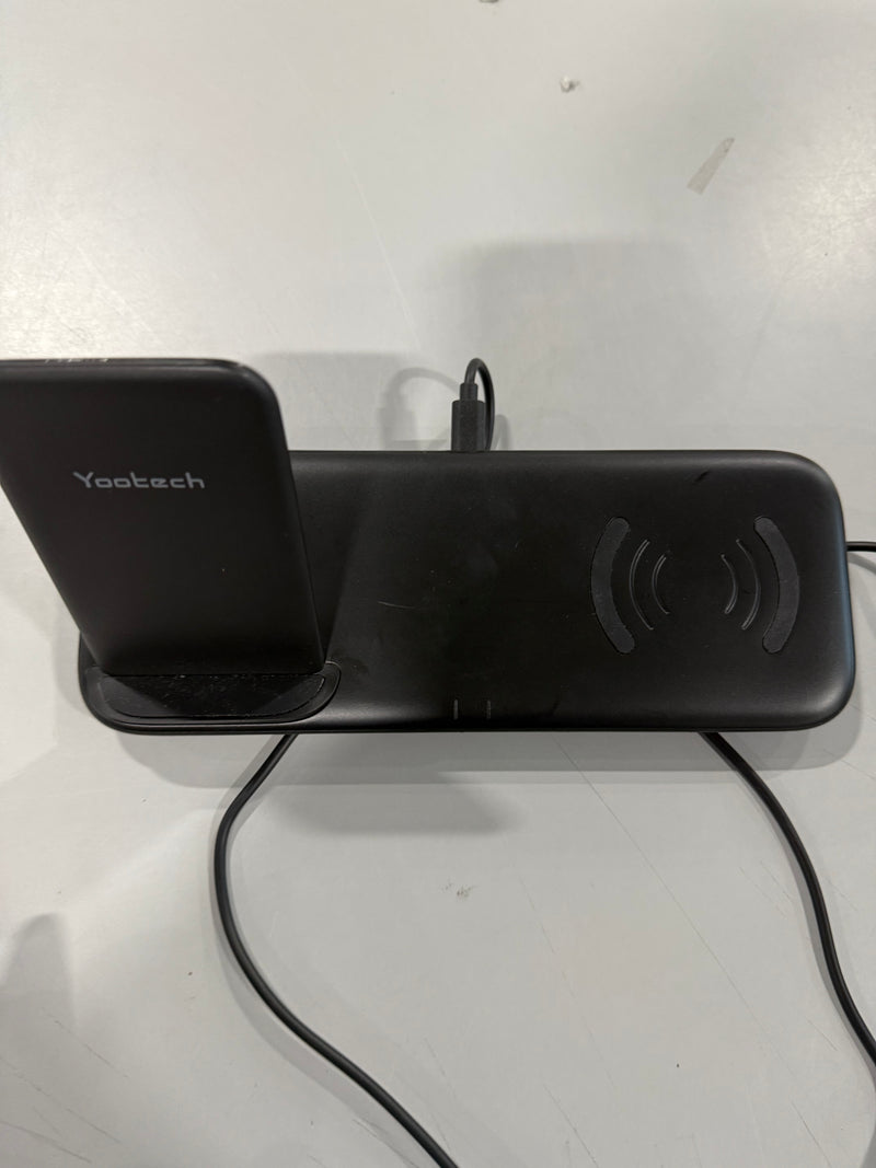 YOOTECH 2 IN 1 WIRELESS CHARGER - BLACK - Like New