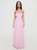 PRINCESS POLLY WOMEN'S SOUTH OF FRANCE MAXI DRESS - SIZE 6 (AU/UK W10) - PINK - Brand New
