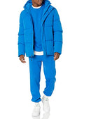 Amazon Essentials Mens Mid-Length Hooded Puffer Coat Bright Blue M - Like New