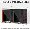 GREENER 6.6FT FIREWOOD RACK COVER-600D OXFORD FABRIC HEAVY-DUTY SIZE: 76X24X42 - Like New