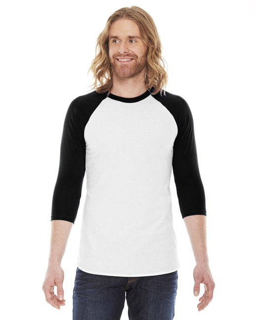 BB453W American Apparel Unisex 3/4-Sleeve Raglan T-Shirt New