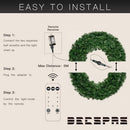 Large Christmas Wreath, DECSPAS 48" 4 FT Wreaths with 220 Color Lights - Brand New