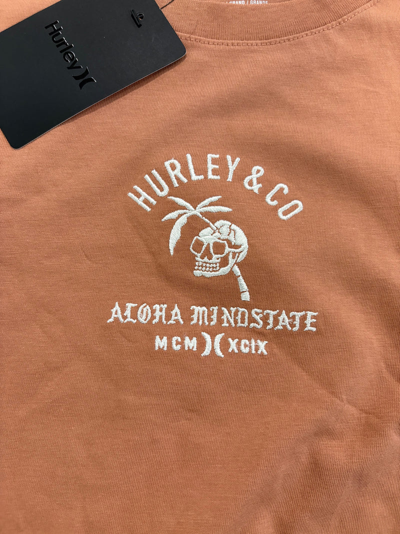 HURLEY ALOHA SS TEE - SIZE: MEN L - RUST - Brand New