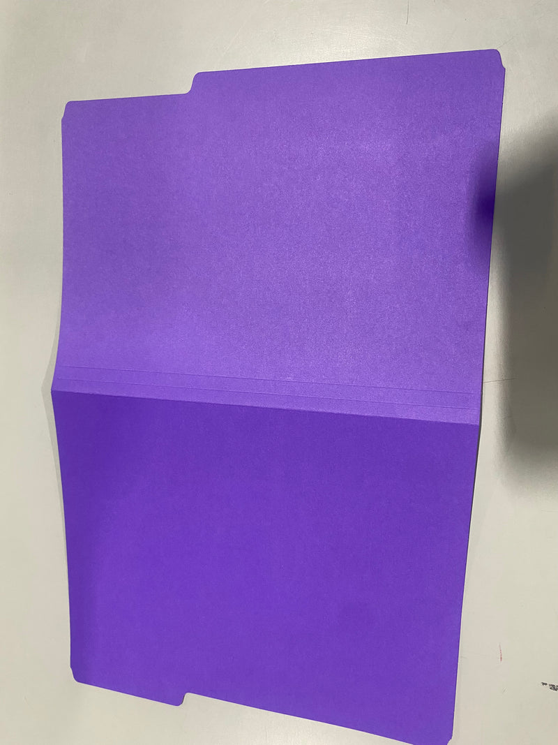 OFFICE DEPOT 2-TONE FILE FOLDERS, 1/3 CUT, LETTER SIZE, PACK OF 24 - PURPLE - Like New