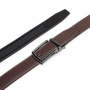 CARLO FELLINI GENUINE LEATHER RATCHET BELT – BROWN BELT/BLACK BUCKLE 28-52 - Like New