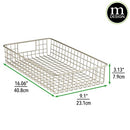 mDesign Wire Cabinet Organizer Storage Bins Baskets - 4 Pack - Satin - Brand New
