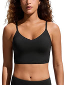 CRZ YOGA V SHAPED BIKINI TOPS BUILT-IN PADS, A-D CUP WOMEN M - BLACK - Brand New