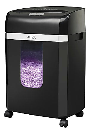 ATIVA 12-SHEET CROSS-CUT SHREDDER, A12CC19 - BLACK/SILVER - Like New