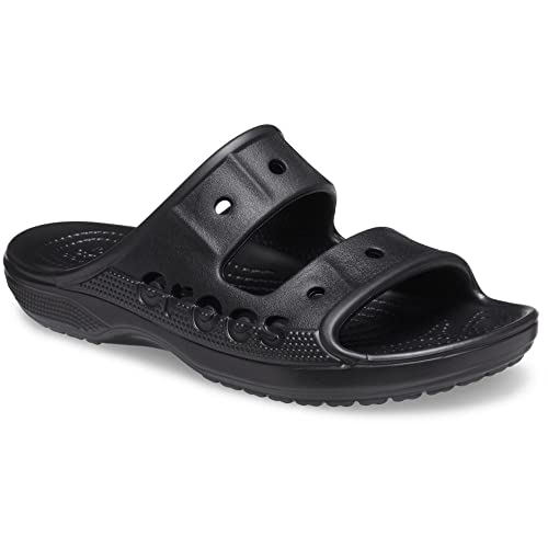 207627 CROCS UNISEX BAYA SLIDE SANDAL MEN'S 7 WOMEN 9 BLACK - Brand New