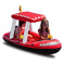 ZONETECH FIREBOAT SQUIRTER INFLATABLE POOL TOY, FIRE RESCUE THEME - RED - Like New