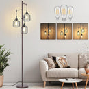 NORDIC HYGGE DIMMABLE INDUSTRIAL FLOOR LAMP WITH 3 LED EDISON BULBS - BLACK - Like New