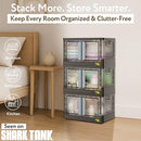 DBEST PRODUCTS QUIK BOX 8.5 GALLON STACKABLE STORAGE BINS WITH DOORS - NOIR - Like New
