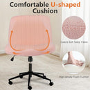 CUANBOZAM Armless Desk Chair Criss Cross Chair with Wheels Fabric Padded - Like New