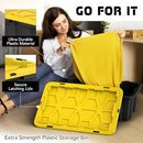 8 PACK of 12 Gallon Medium Black & Yellow Storage Bins | Plastic Tote Organizing - Brand New